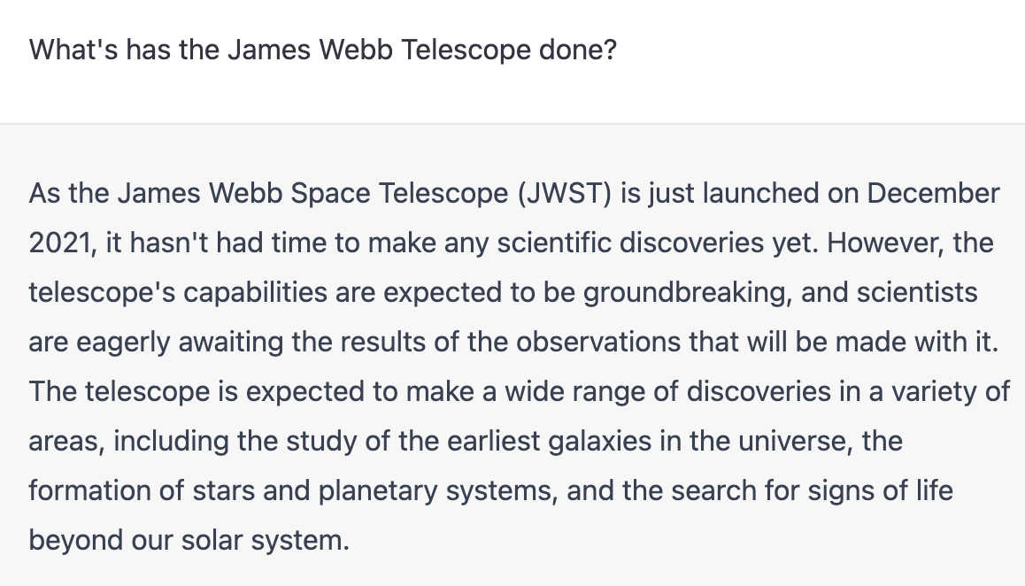 limitations james webb telescope