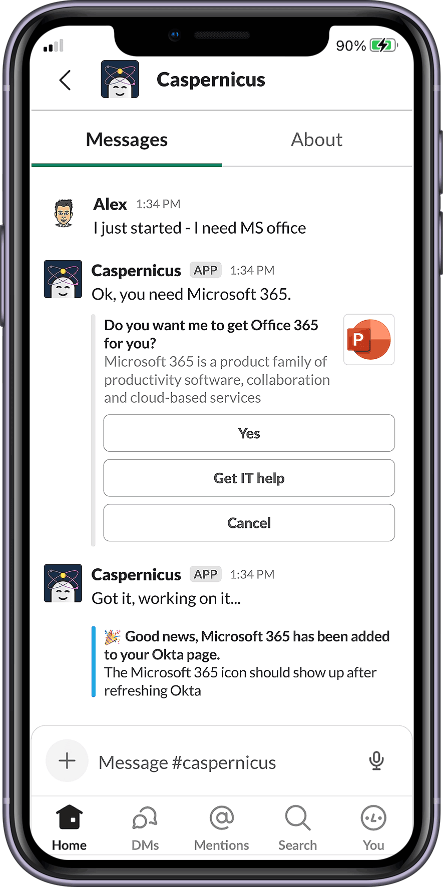 Jamf with Moveworks chat screen