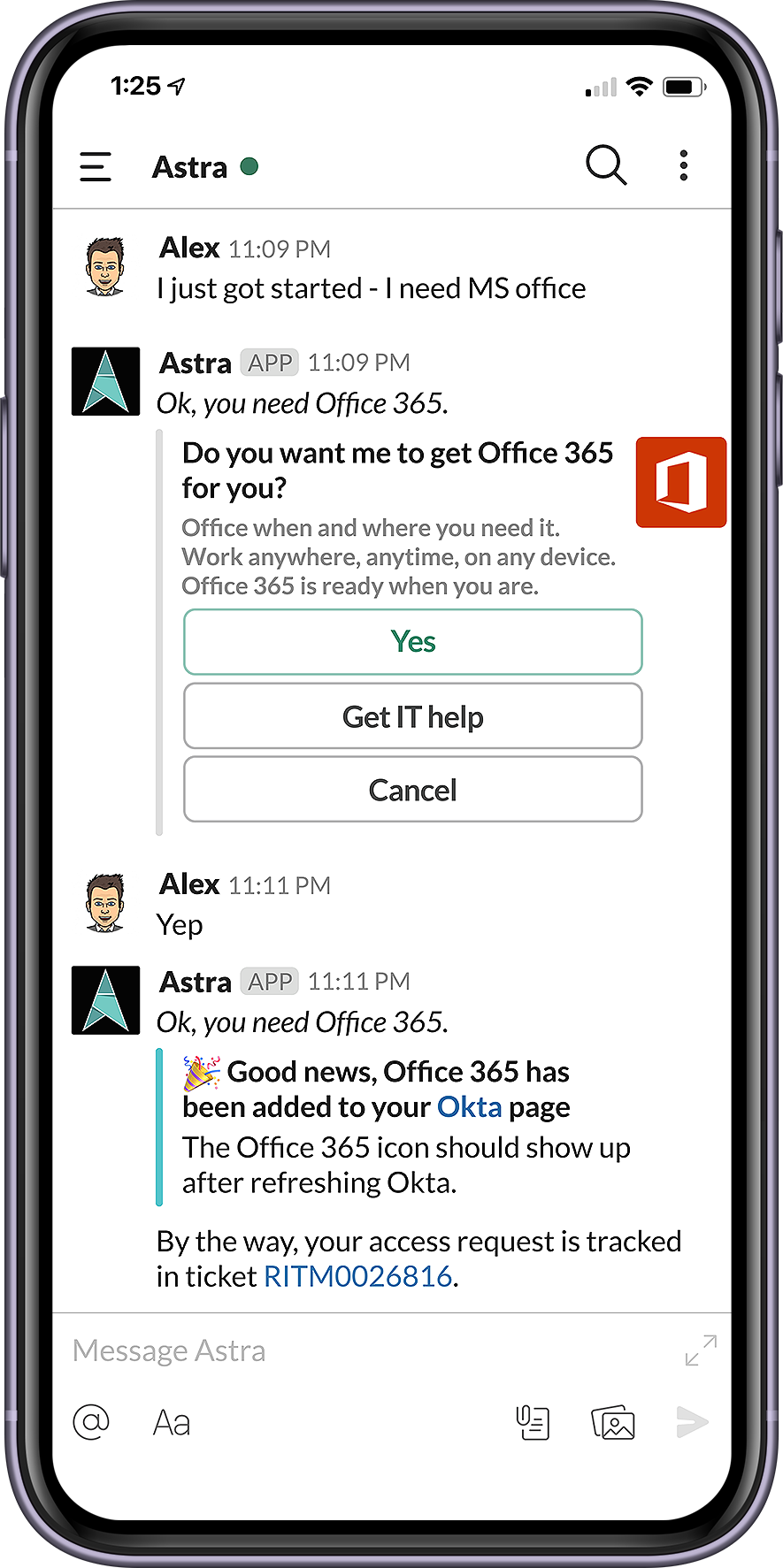 Stitch Fix with Moveworks chat screen