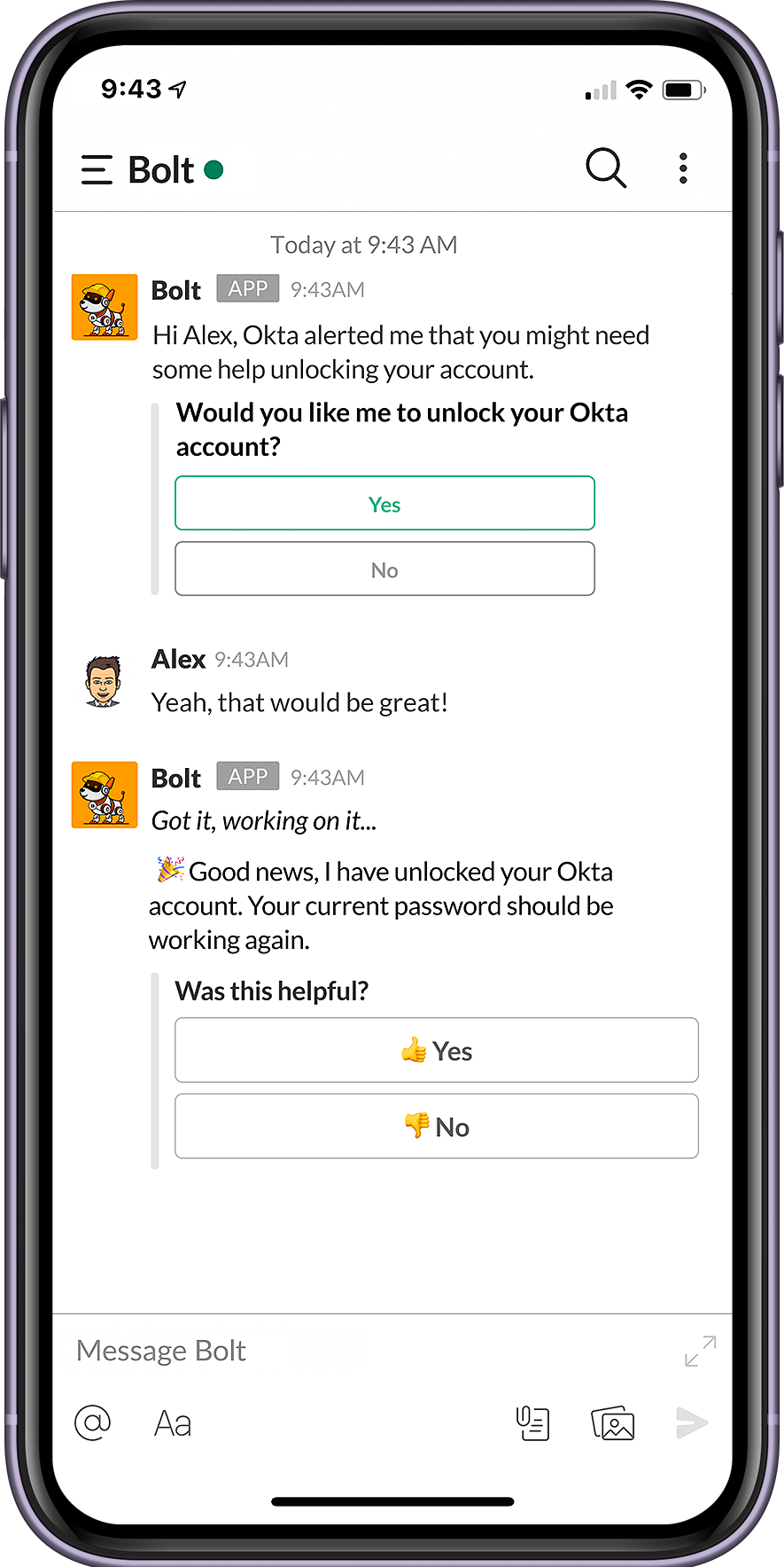 Procore Moveworks chat screen