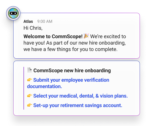 CommScope Moveworks chat screen