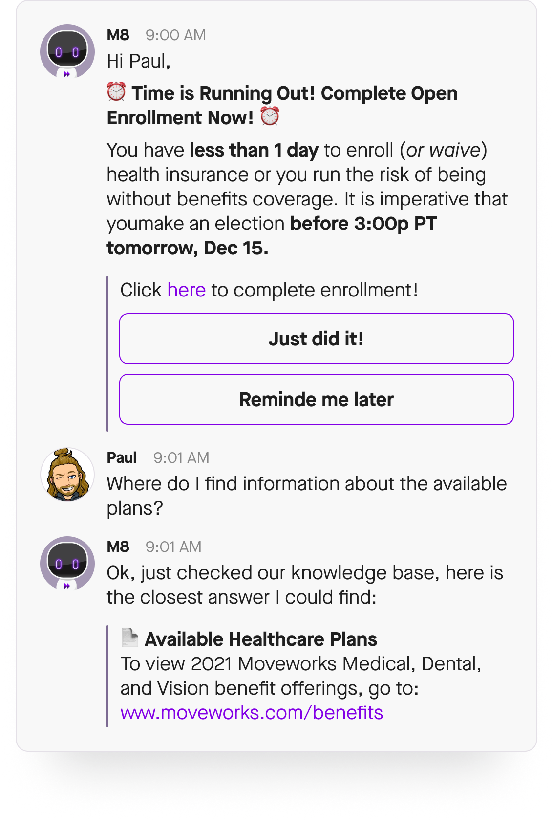 dead ends next step employee comms at moveworks