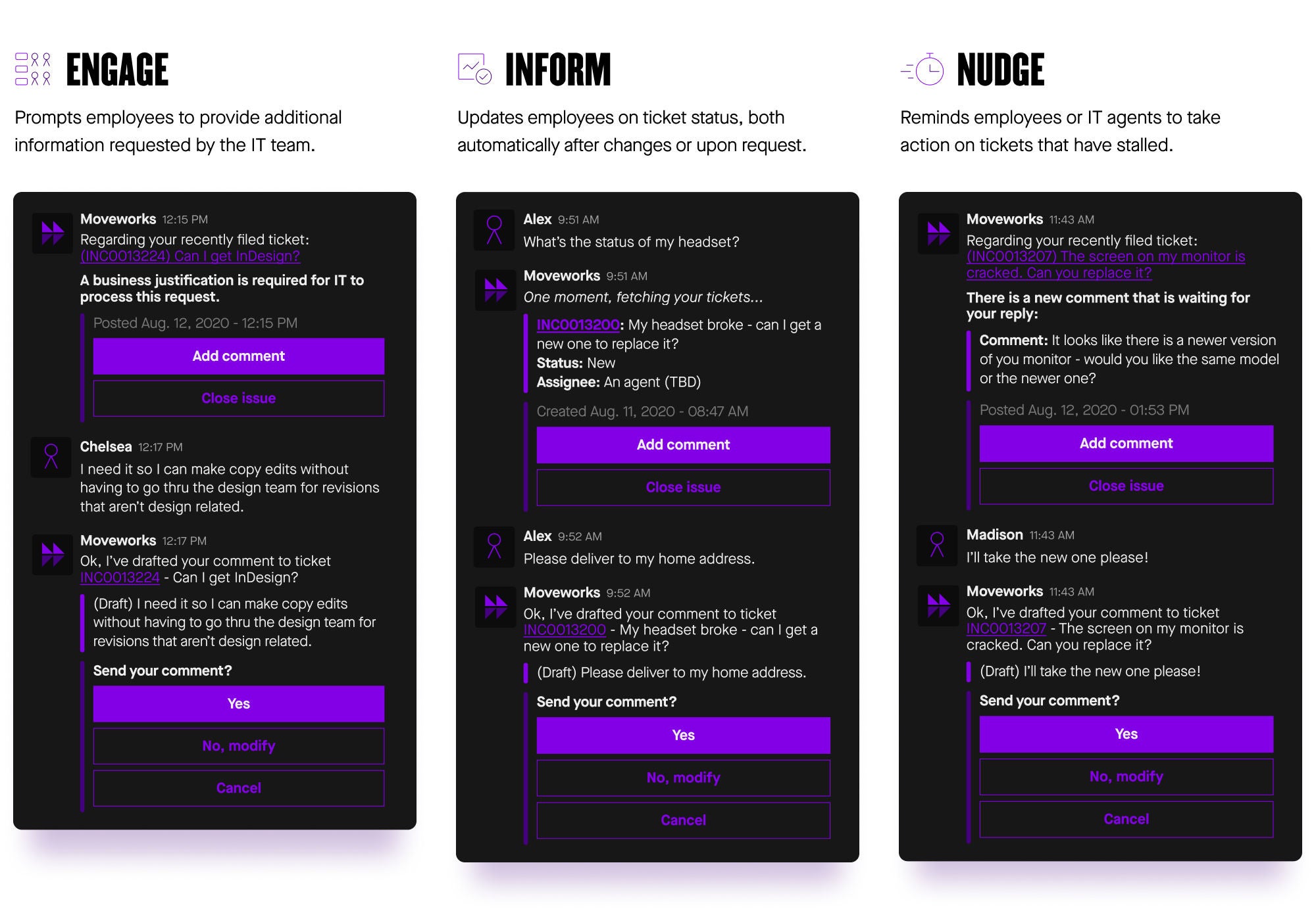 concierge 3 capabilities engage inform nudge