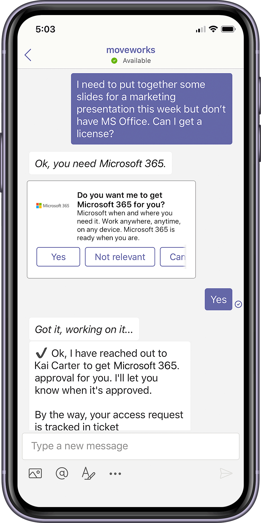 365 software request approval