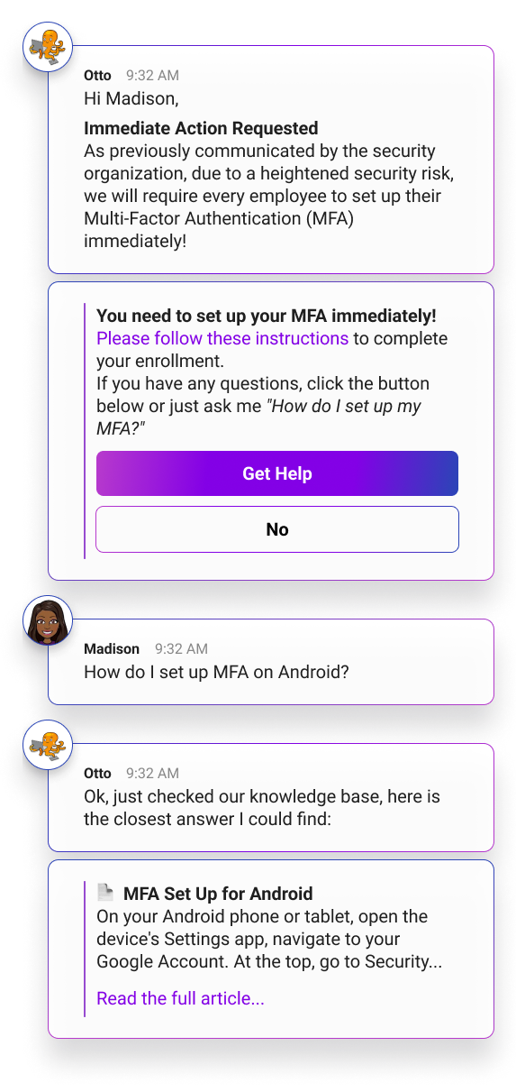 Vituity with Moveworks chat screen