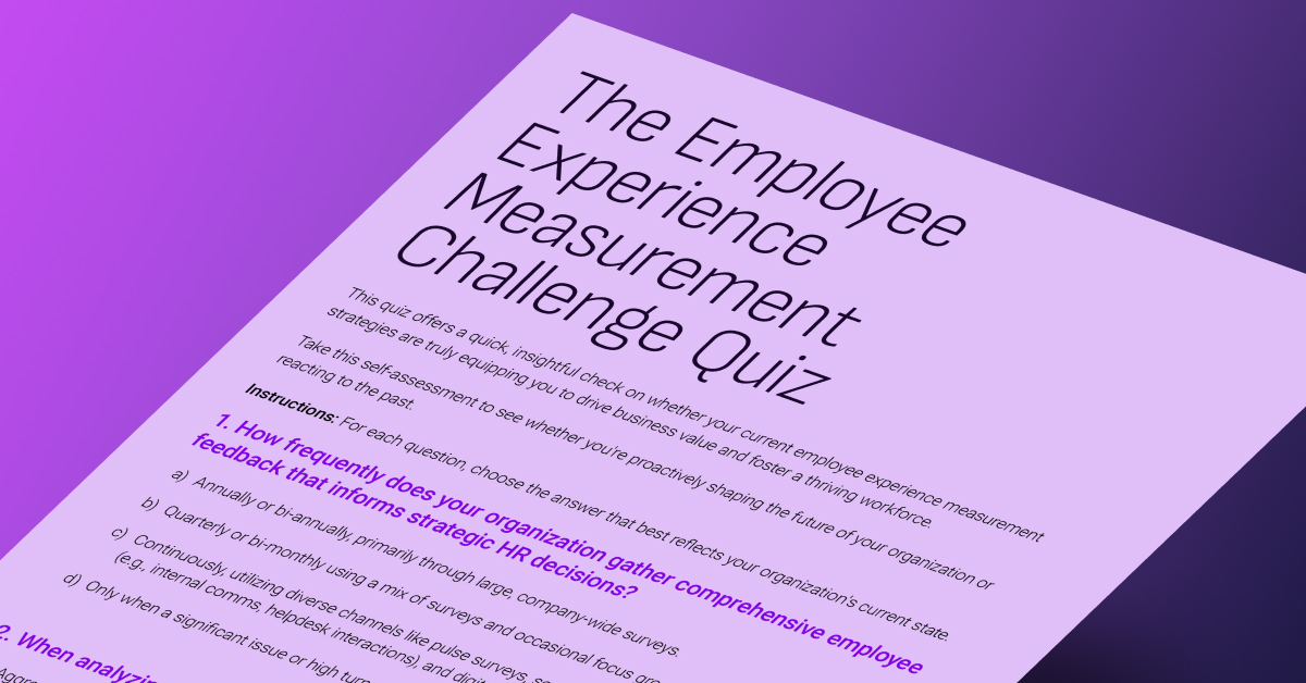 Employee Experience Measurement Challenge Quiz